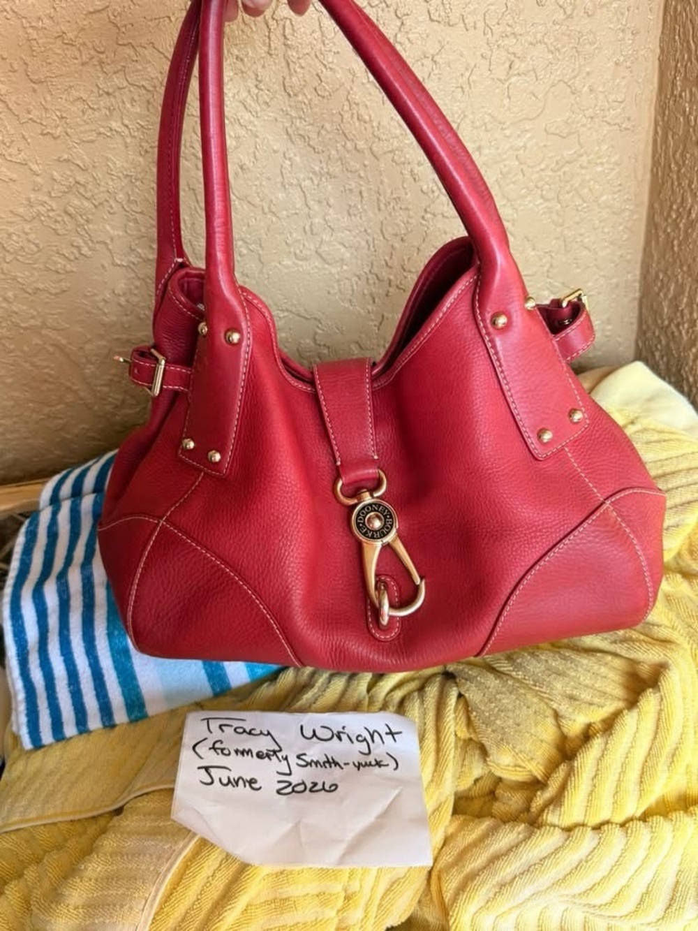 Dooney and Bourke Logo Lock Satchel